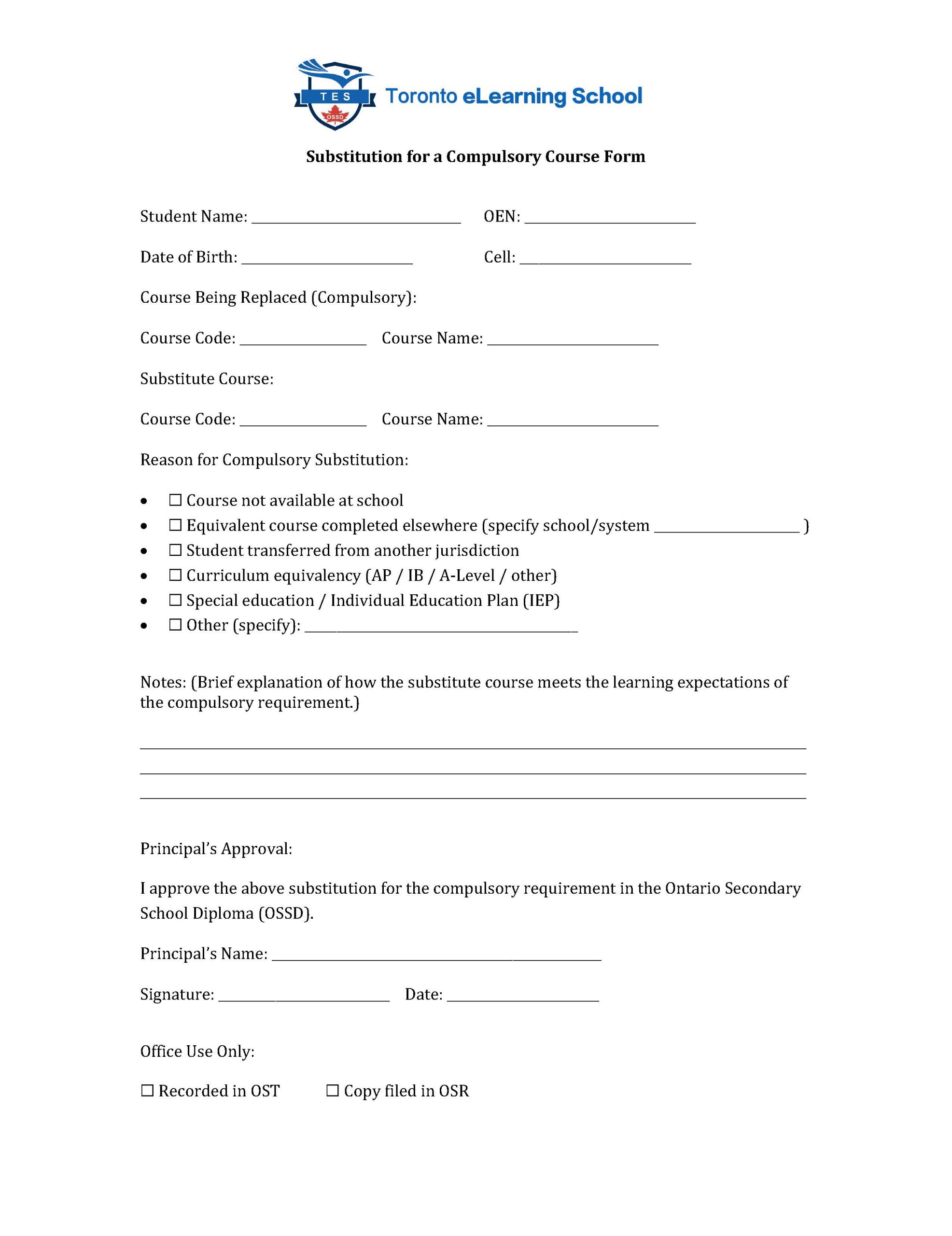 Substitution_for Compulsory Course Form-TELS