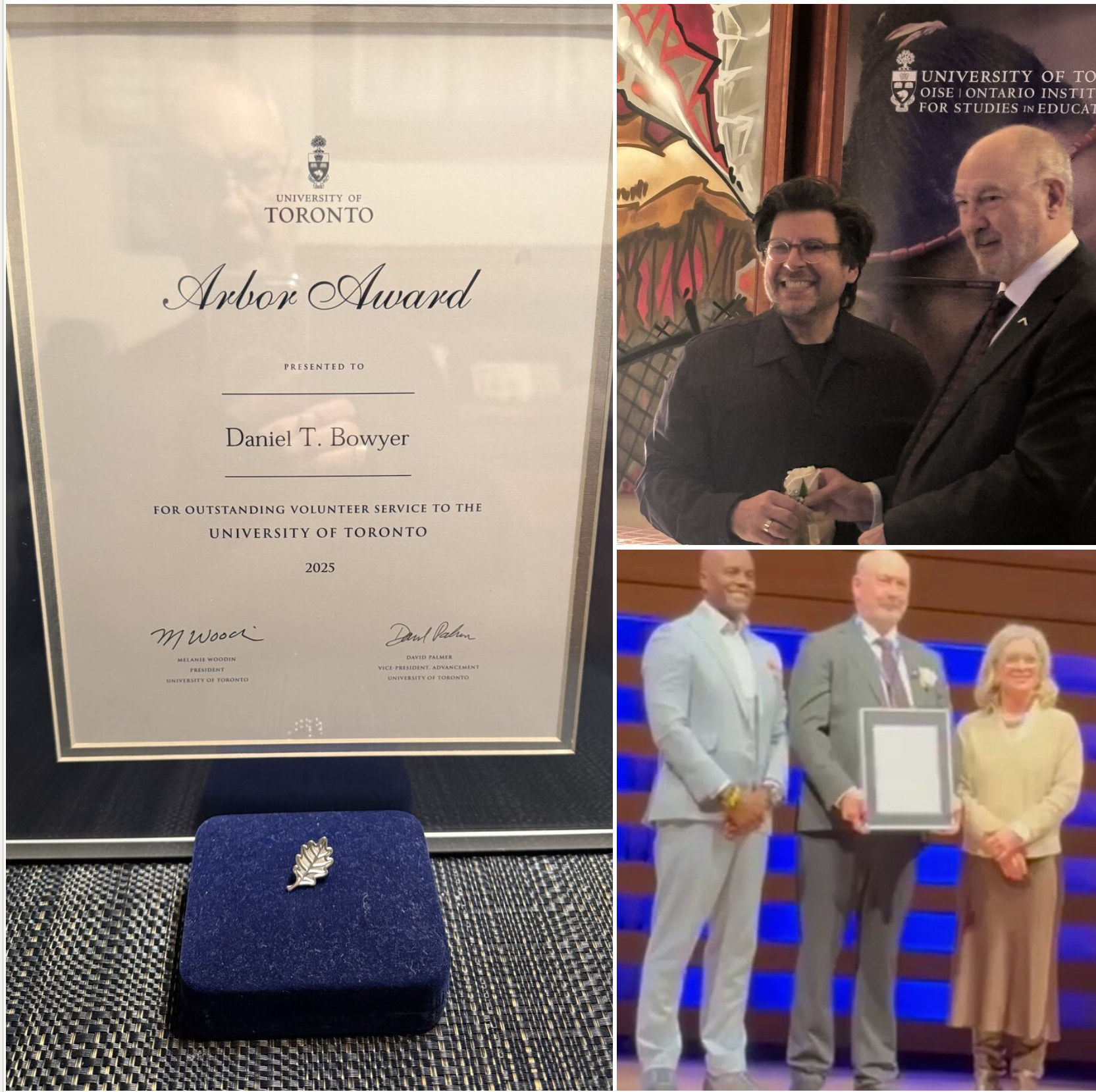 Dan Bowyer received Arbor Award from UofT